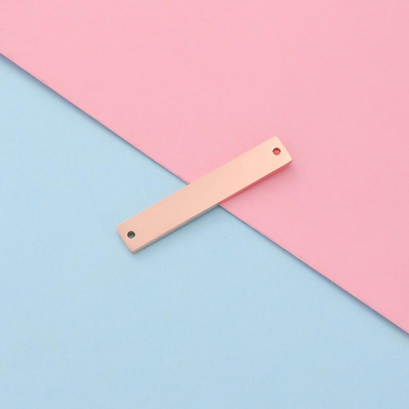 10pcs/lot Mirror Polished Stainless Steel Two Hole Rectangle Bar Connector Blank Stamping Charms For Bracelet Necklace