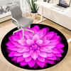 1pc Flower Bloom Office Round Rug, Carpet for Office, Gaming, Lightweight Round Floor Mat yy260205030