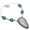 Amazonite Handmade Gemstone 925 Sterling Silver Jewelry Necklace 18" T2z01