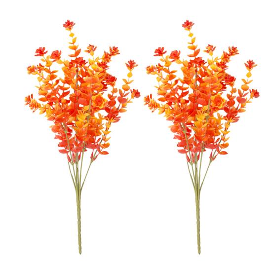 2 шт./компл. Осенний искусственный цветок, реалистичный поддельный лист эвкалипта, Хэллоуин, День благодарения, фестиваль урожая