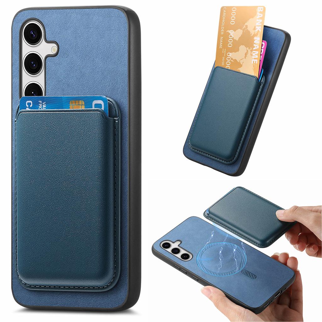 For Samsung Galaxy S25 Case Detachable Magnetic Card Bag Leather Phone Back Cover