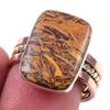 Natural Maryam Jasper Gemstone 925 Sterling Silver TwoTone Gift Ring S.8 Q6u46