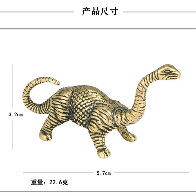 Tiger King Catching Deer Dragon and Dinosaur Statue Small Ornament Antique Bronze Animal Miniature Home Desk Decorations Craft