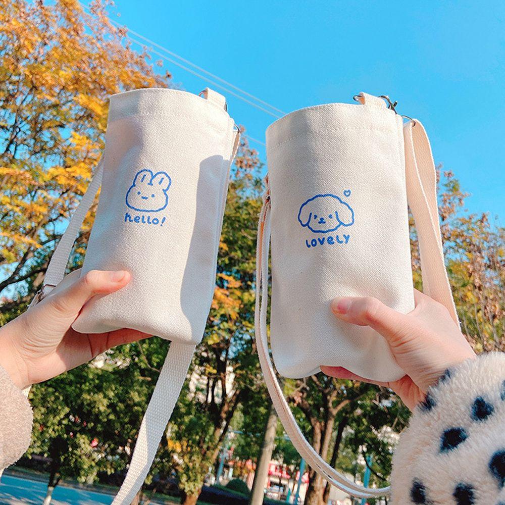 Cartoon Portable Water Cup Sleeve Adjustable Shoulder Crossbody Mug Bottle Strap Travel Outdoor Cup Accessory