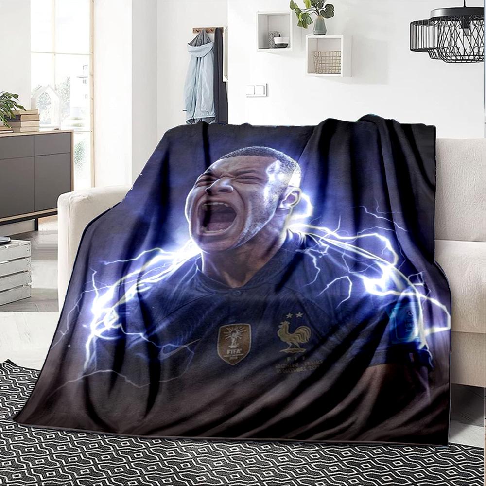 Star Player Kylian Mbappé Blanket Soft Warm Cozy Perfect for Sofa Bedding Livingroom Four Seasons Multipurpose Warmthful Decor