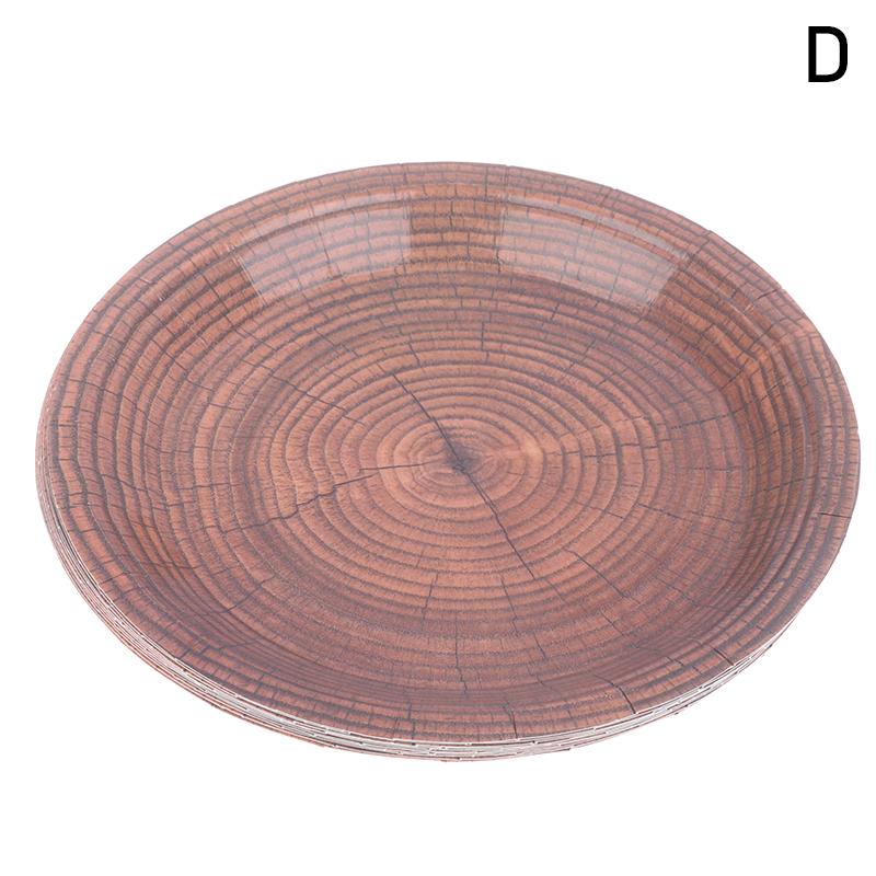 10 шт. 7-дюймовая ретро-имитация древесного зерна одноразовая посуда тарелка бумажный поднос украшение на день рождения праздничная вечеринка предмет домашнего обихода