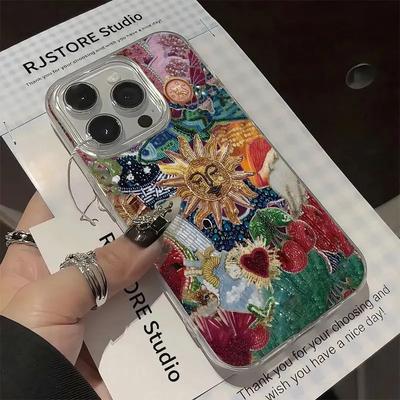 Роскошный абстрактный силиконовый чехол для телефона с солнцем для iPhone 16 15 Pro Max Plus 16E 14 13 12 11 Pro Max XR X XS 7 8 Plus, противоударный чехол