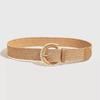 Retro Braided Elastic Belt Bohemian Style Faux Pearl Decor Woven Elastic Belt Durable Adjustable Straw Woven Belt for Women