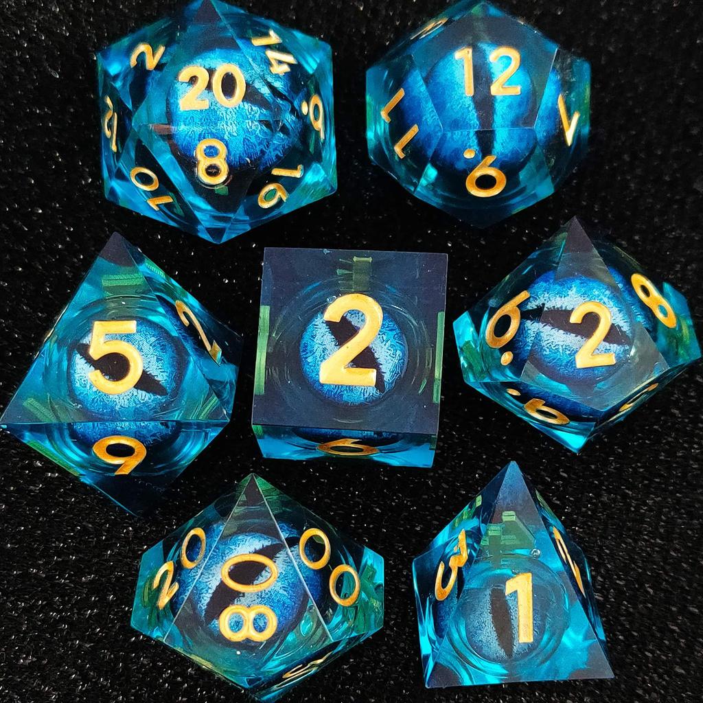 7 шт./компл. DND D20 Liquid Core Flow Eye Dice наборы для COC Dungeon and Dragon Pathfinder RPG ролевые игры вечеринки игрушки аксессуары