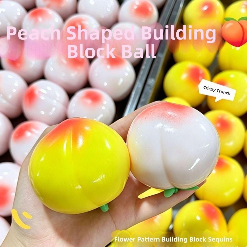 Crunchy Peach Squeeze Toy Moldable TPR Fidget Toy Kids Toy Realistic Fruits Pinch Home Decoration
