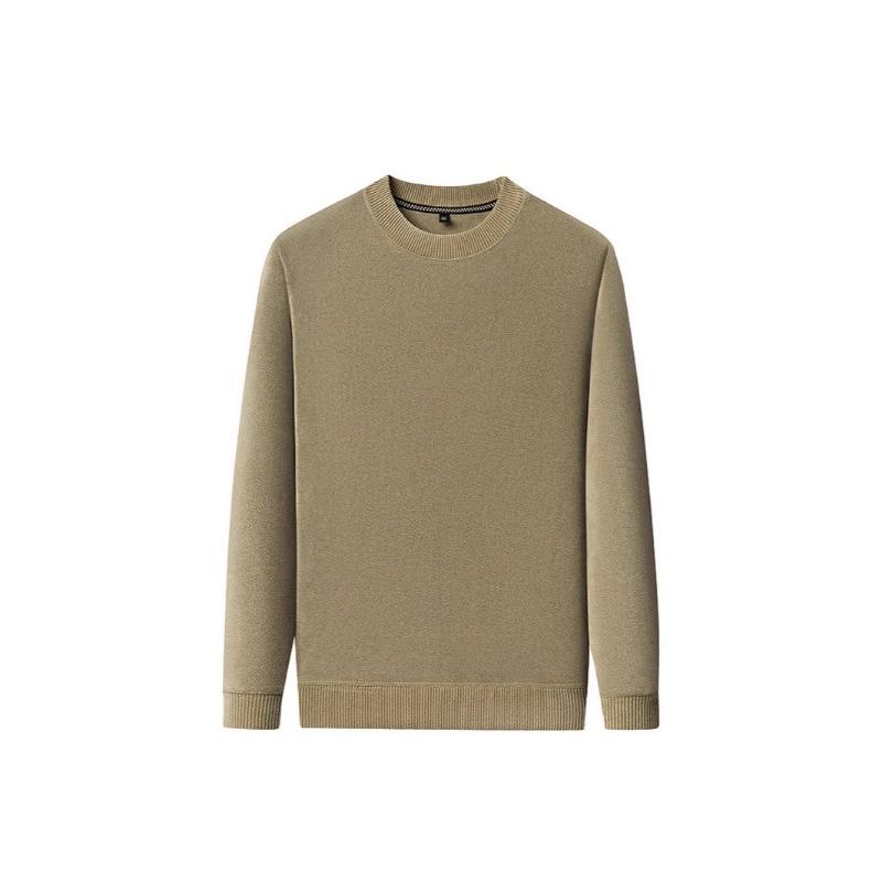 Men S Fleece Thick Crew Neck Solid Casual Pullover Sweatshirt