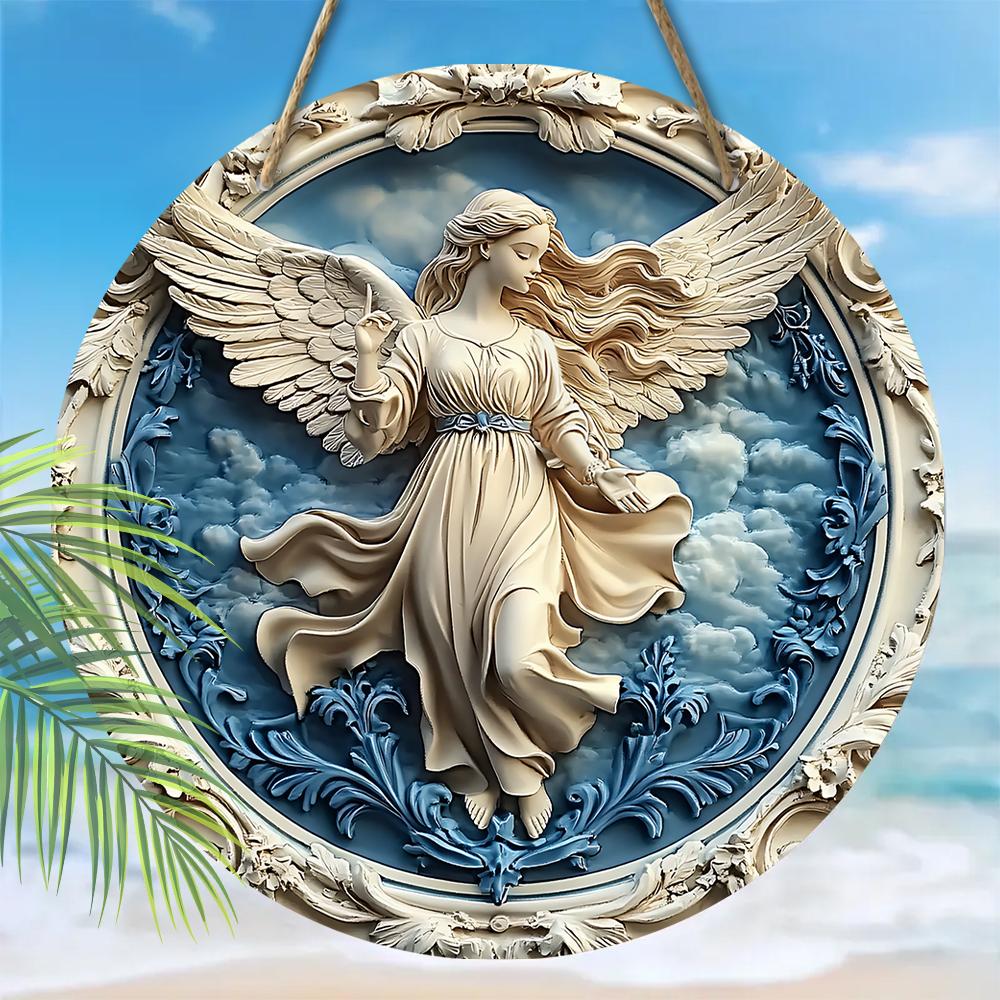 Pendant with Angel Pattern, Decoration of Home Walls or Doors, 2d Flat Wooden, Christmas Decoration, Gifts for Friends and Family
