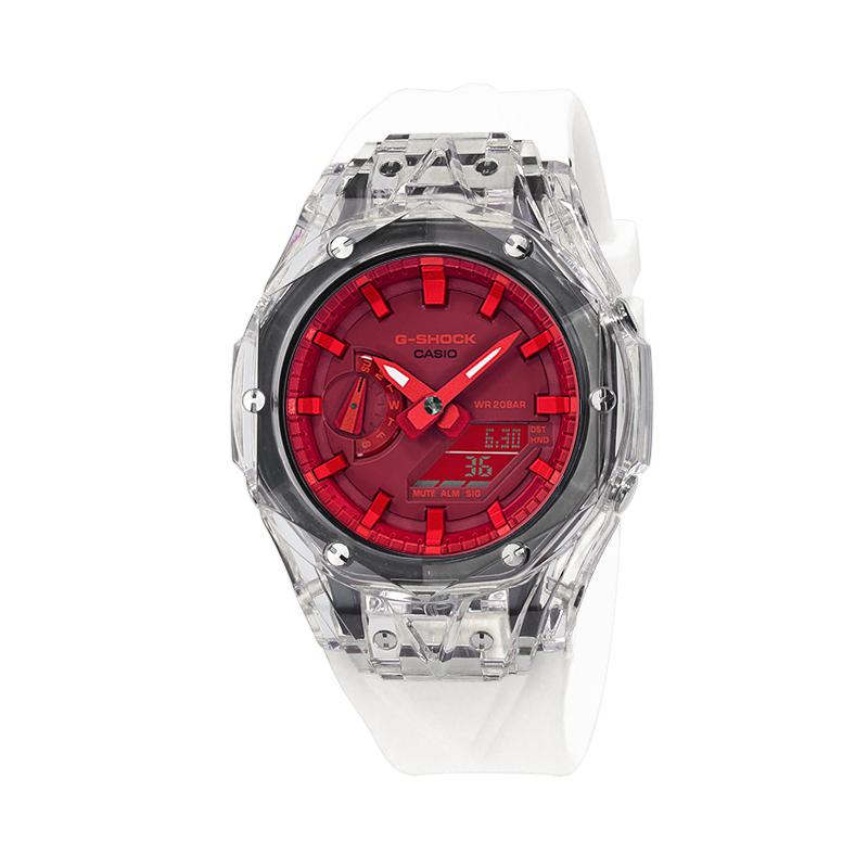 Casio Унисекс Серия с двойным жидкокристаллическим/аналоговым дисплеем Красные часы GA-2100-4A(Watch4--)