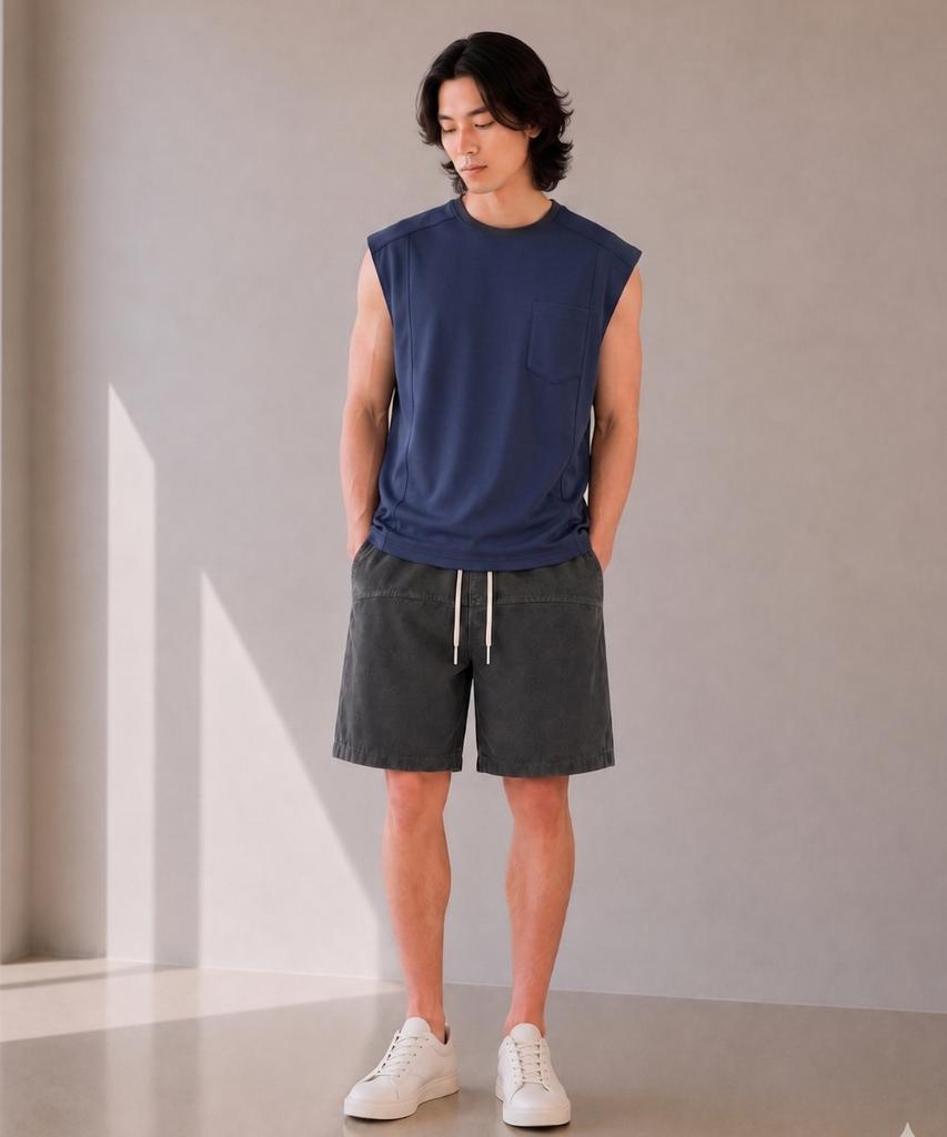 CUSTOMUS Men'S Aerocool Cooling Drop Shoulder Sleeveless Cxs26Mkvt601 Nav