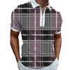 New Men's Printed Zipper POLO Shirt Breathable Loose Short Sleeve T-shirt Men's Top