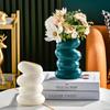 Nordic Spiral Vase: Creative Glazed Imitation Porcelain for Dry/Wet Flowers in Living Room