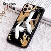 Krajews Japanese Cranes Art Phone Case Cover For iPhone 14 5 SE 6s 7 8 Plus X XR XS 11 12 13 Pro Max Samsung Galaxy S21 S22ultra