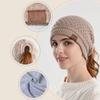 Осень-зима теплая защитная шапка для ушей женская вязаная шапка с отверстием из шерстяной шапки с рукавами Skullies шапочки