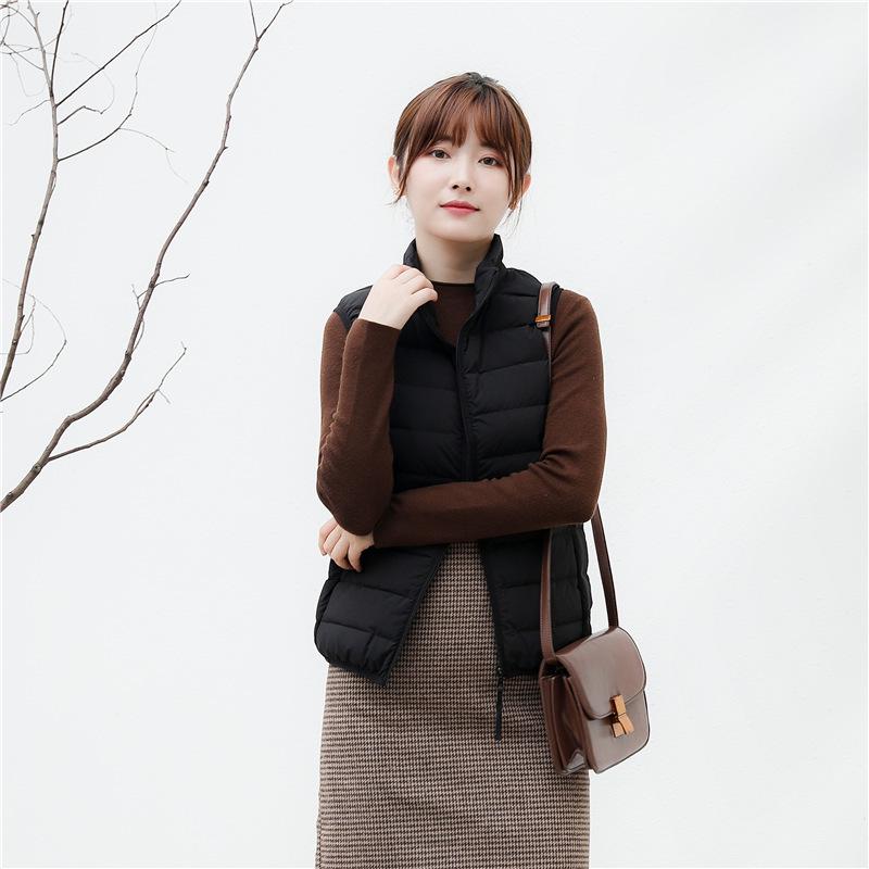 Женский флис женский жилет со стойкой воротником бесшовный резиновый пуховик жилет большого размера куртка осень и зима