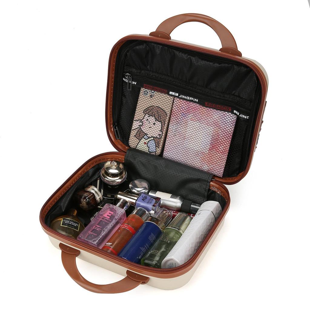 14-дюймовый чемодан с мультяшным мишкой и кодовым замком - Мини-портативный косметический кейс и сумка-сувенир