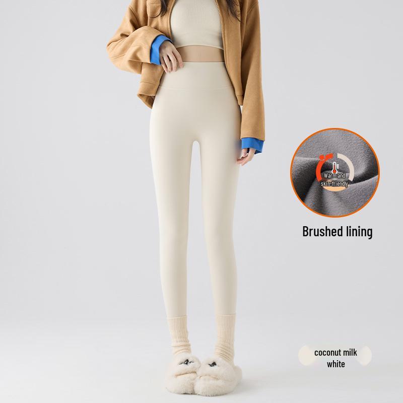 Женские матовые леггинсы для йоги с высокой талией - Плюс бархат, Утягивающие, С начесом для осени/зимы 2025