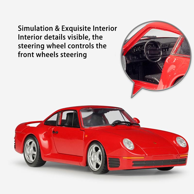 Масштаб 1/24 WELLY Porsche 959, модель автомобиля из сплава, литье под давлением, металлические игрушечные автомобили, модель автомобиля, коллекция высокой имитации, детские подарки