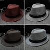 Panama Striped Top Hat Jazz Hat Couple Men'S And Women'S British Thousand Bird Grid Sun Hat