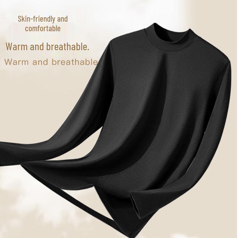 Langsha Men's Wool Silk Thermal Base Layer Top