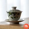 Привет Керамическая чайная кружка Gaiwan Чашка с ручной росписью и блюдцем Посуда для напитков 175 мл