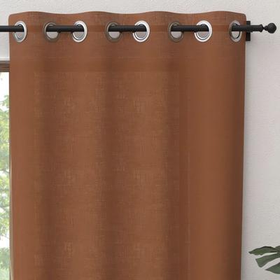 Портьера на люверсах из чистого хлопка 135х300 см PANAMA terra, Soleil d'Ocre