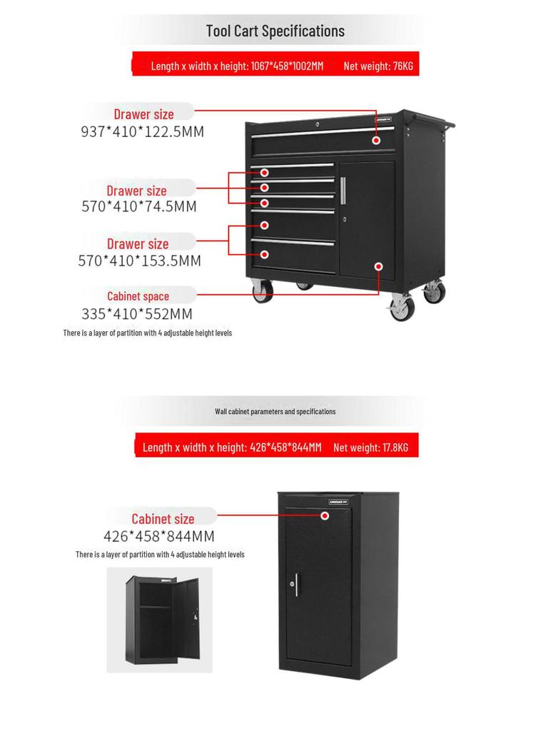 Green Forest Multi-Layer Mobile Repair Tool Cart