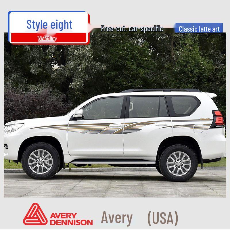 Toyota Prado 10-22 Модели Автомобильная Полоса на Кузов Наклейка на Поясную Линию.