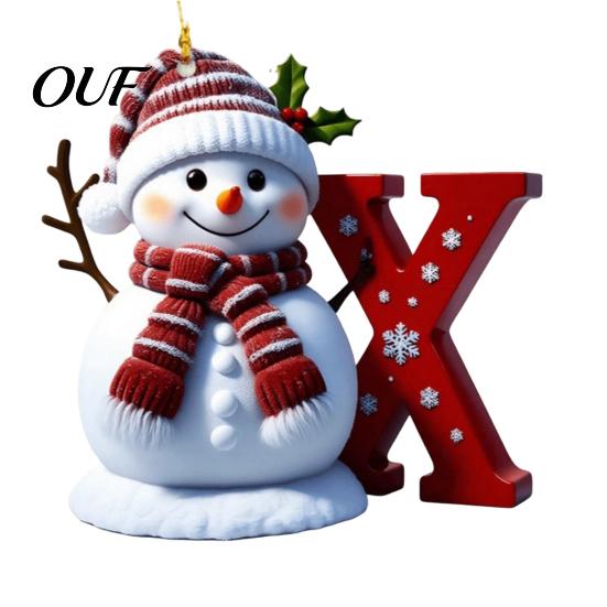 DIY Hanging Name Tags 2D Snowman Christmas Ornaments, Personalized Letter Ornaments for Tree, Reusable Tree Initial Ornament, Ornament Xmas