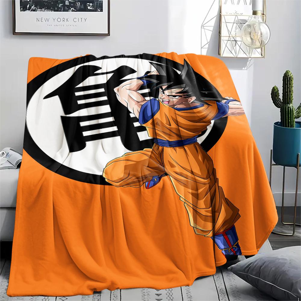 Фланелевое одеяло с принтом персонажей Dragon Ball, Высококачественное, Удобное для всех сезонов, Декор для дома, Тепло и уют, Идеально для рождественских подарков