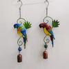 Fashion Creative Bird Wind Chimes Metal Outdoor Indoor Parrot Bell Handmade Retro Ornament