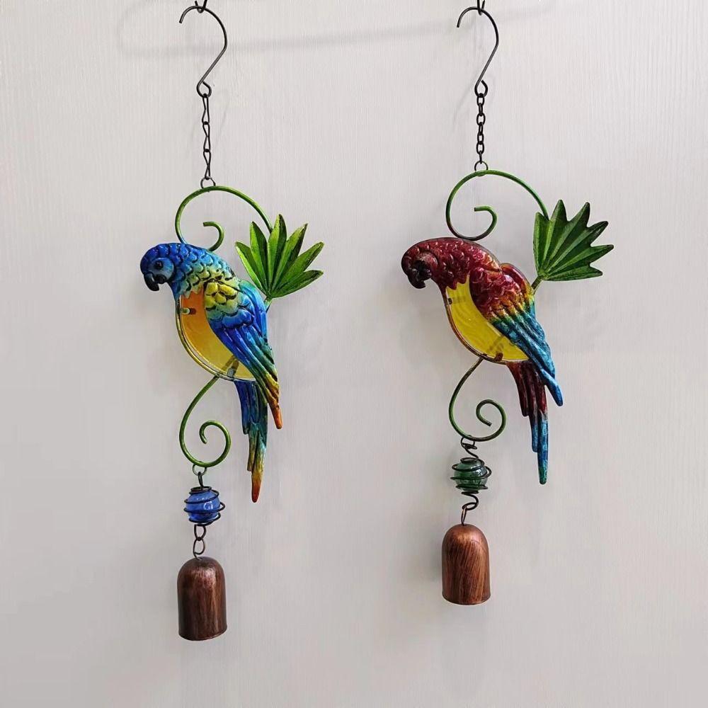 Fashion Creative Bird Wind Chimes Metal Outdoor Indoor Parrot Bell Handmade Retro Ornament