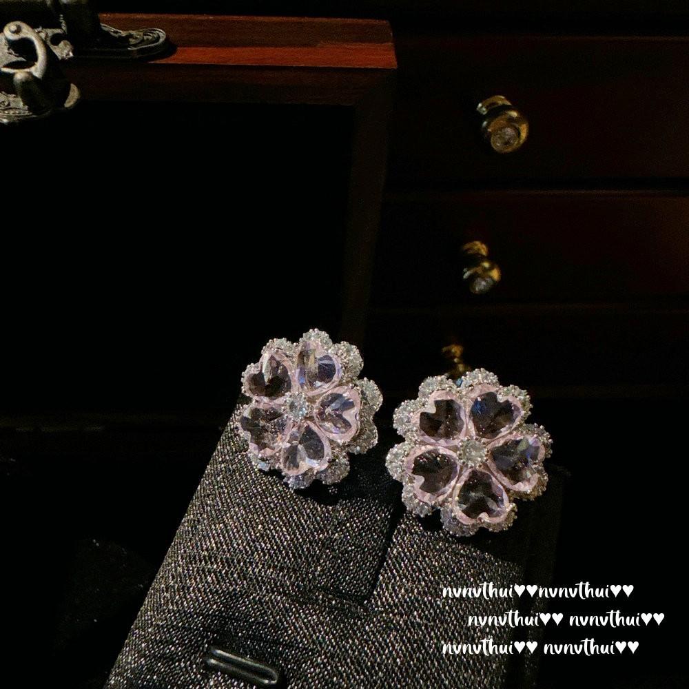 Серьги с бахромой из драгоценных камней Papalacha в форме капли воды, Цвет богатой семьи, Позолоченные 18-каратным золотом, Ожерелье с цветком-цветочком Barbie Pink из циркона.