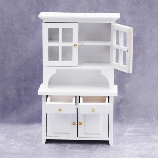 Миниатюрный книжный шкаф для кукольного домика, имитация книжного шкафа с ящиками, многоярусный мини-деревянный книжный шкаф для масштаба 0,05