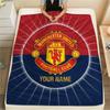 Custom Name Manchester United Flannel Blanket, High quality Comfortable for All Seasons, Home Decor, Warmth and Comfort