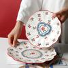 8/10 Inch Flower-shaped Serving Plate Cherry Blossom Dinner Dishes Ceramic Dessert Plate Microwave Safe Dinnerware