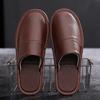 Spring Summer Autumn Slippers Cow Split Leather Unisex Slippers Slip On Soft Bedroom Indoor Flats Men Women Padded Warm Slippers Shoes