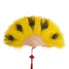 Handheld Peacock Feather Fan With Tassel Feather Dance Fan Elegant Folding Hand Fan  Home