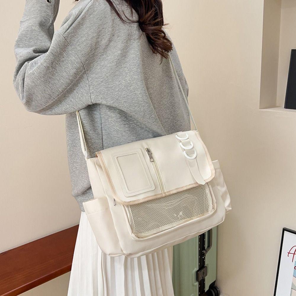 Zipper Bag Solid Color Itabag Cotton Doll Bag Shoulder Bag Creative Transparent Bags Women