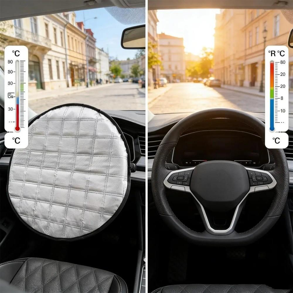 Heat-Resistant Car Steering Wheel Sunshade Cover Aluminum Foil Steering Wheel Cover Summer Use