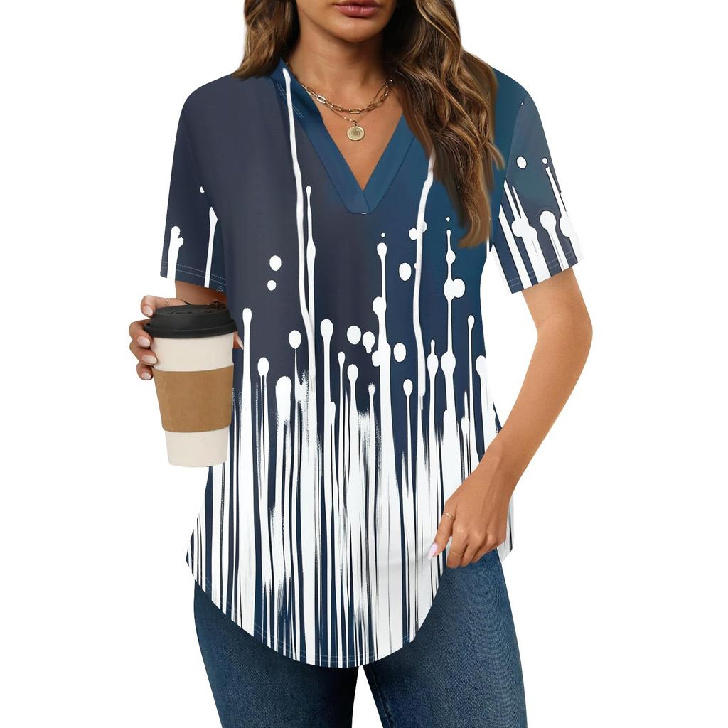 Женские летние футболки с V-образным вырезом, толстовки с коротким рукавом, туники, повседневные свободные туники, толстовки