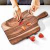 Wood Cutting Board with Handle Heavy-Duty Wooden Charcuterie Chopping Board for Meat Cheese Vegetables Bread Versatile Kitchen Serving Board