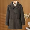 Middle Age Women's Wool Coats and Mixtures Plus Size Autumn Outerwears Elegant Loose Lady Jackets