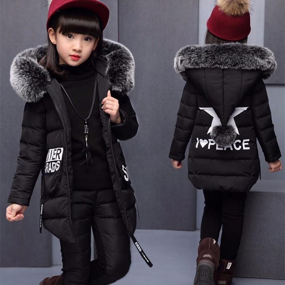 Комплект одежды для девочек, зимняя детская толстовка со звездами, верхняя одежда, наряды, детский теплый костюм для малышей, костюм из 3 предметов