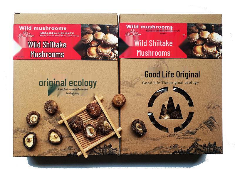 Genuine Northeast Dried Shiitake Mushroom Gift Box 500g - Fresh Edible Mushrooms from Changbai Mountain Local Specialty