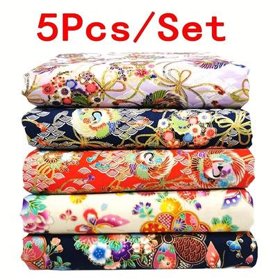 5 шт./компл., новая ткань для горячего тиснения в японском стиле, материалы для чайного искусства, одежда ручной работы, ткань с цифровой печатью для рукоделия, изделия для рукоделия
